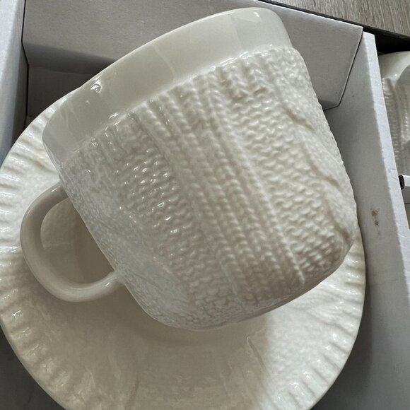 Yedi WHITE ESPRESSO CUPS & SAUCERS 3.5 OZ (SET OF 6) - Picture 4 of 12